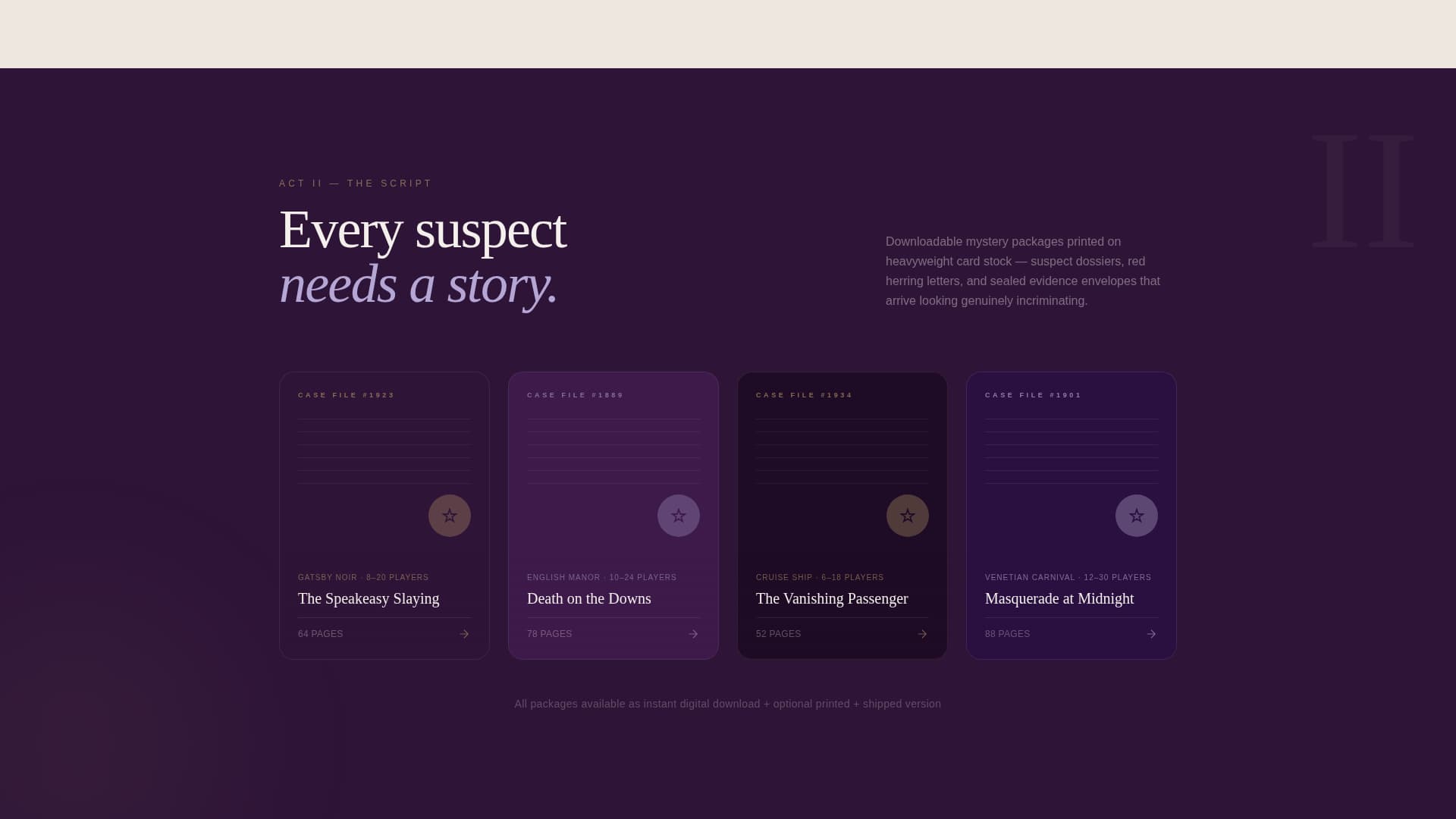 Whodunit - Elegant Mysterysupply Landing Page Template