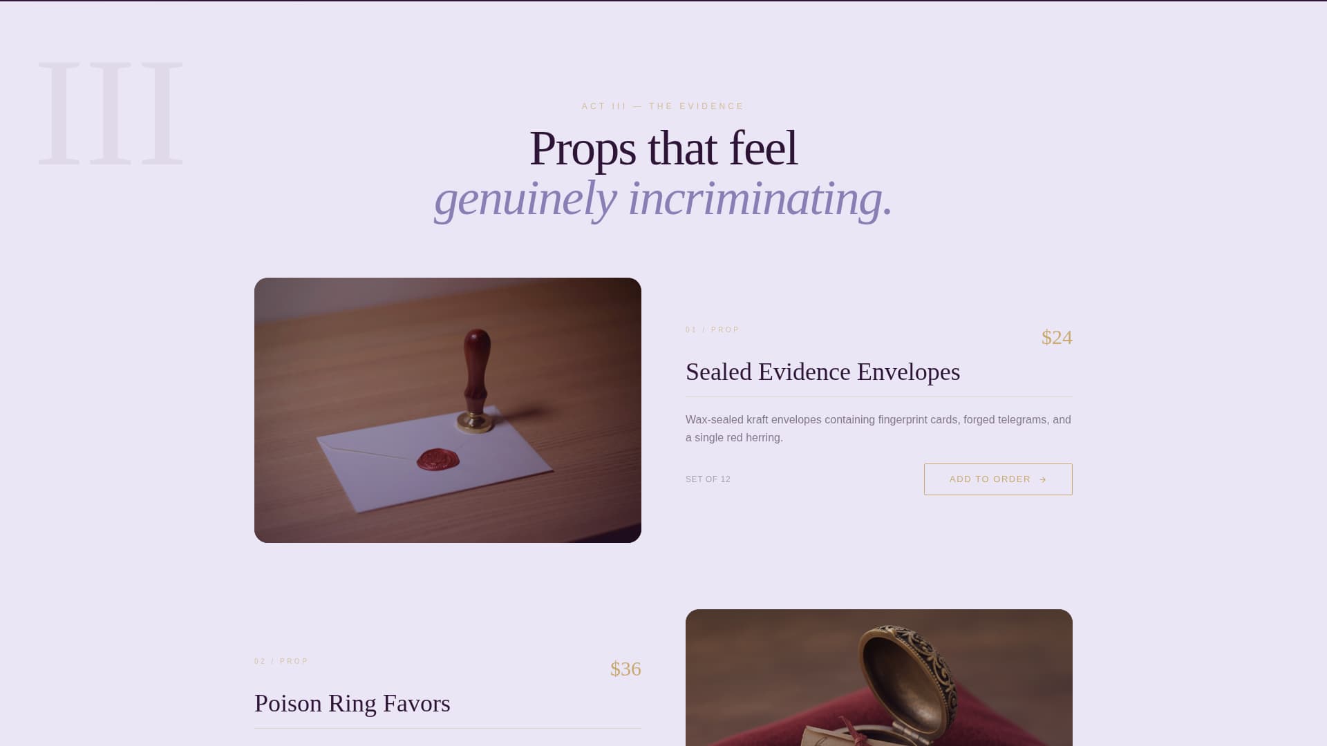 Whodunit - Elegant Mysterysupply Landing Page Template