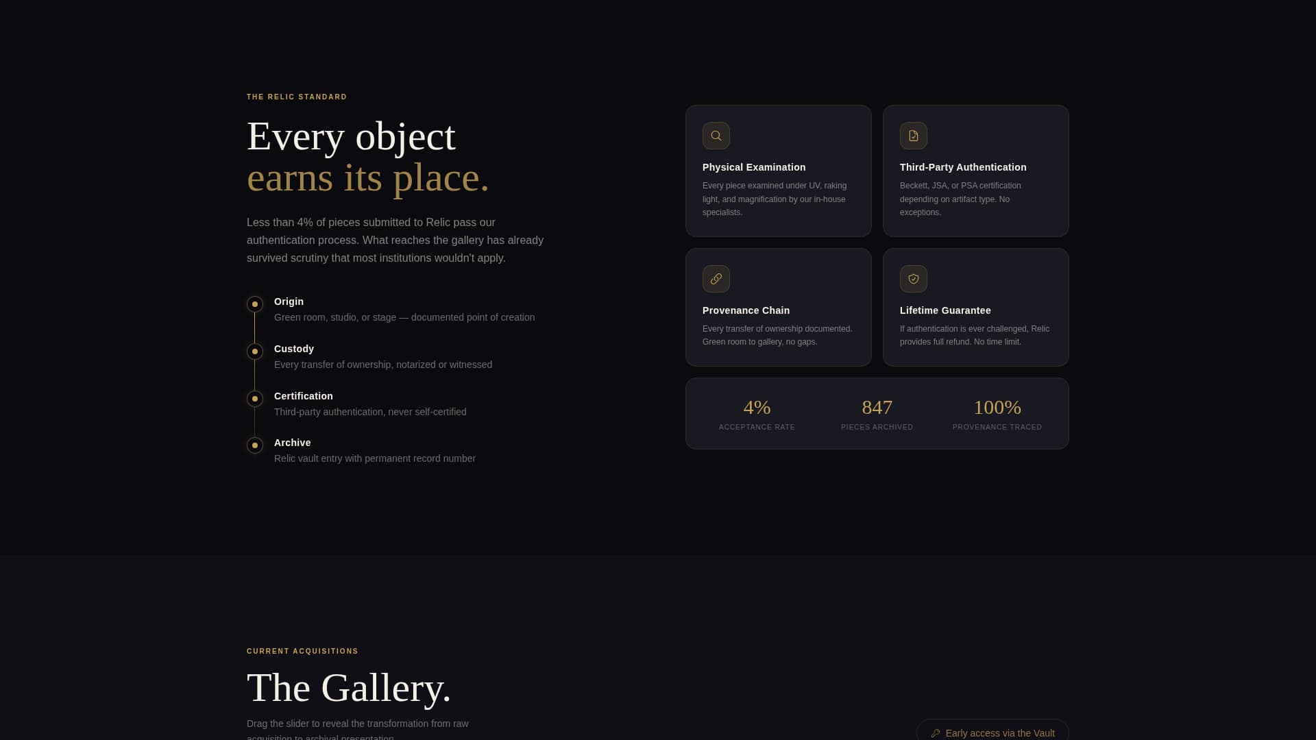 Relic - Exclusive Memorabilia Landing Page Template