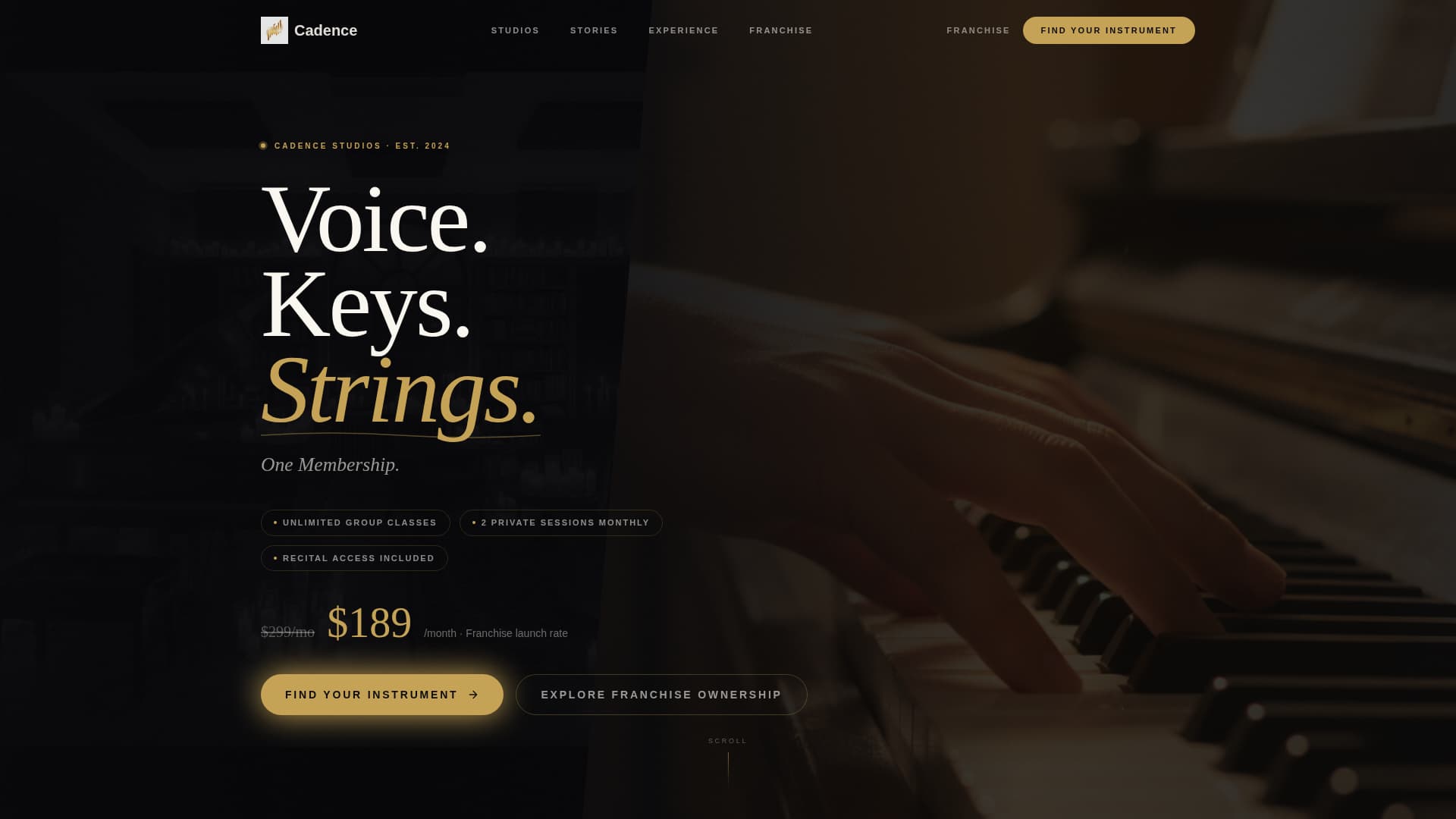 Cadence - Luxe Musicschool Landing Page Template
