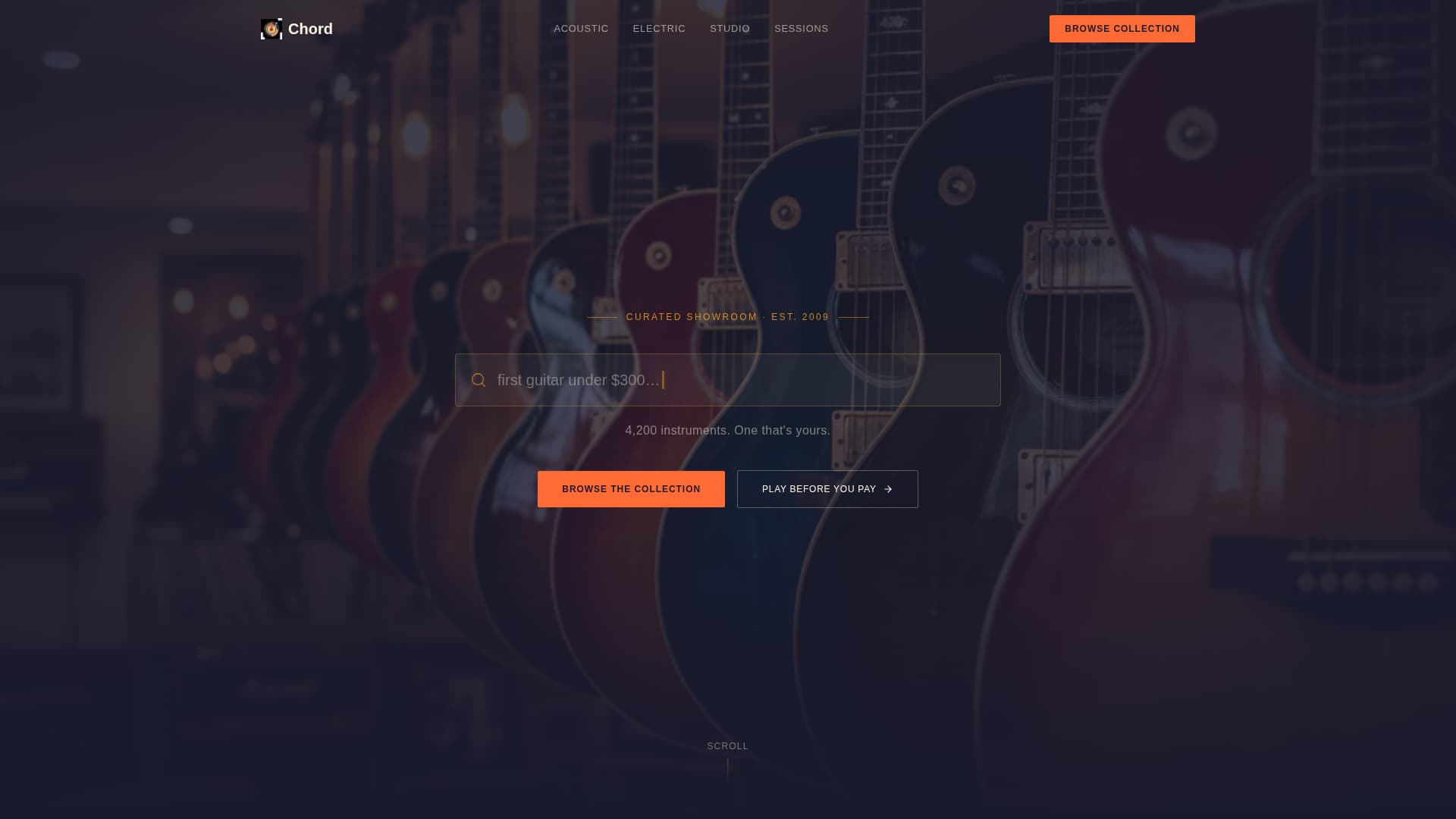 Chord - Curated Musicstore Landing Page Template