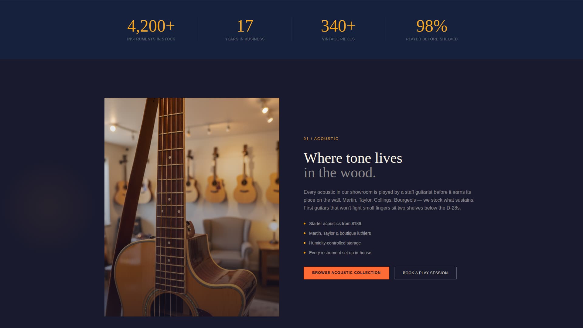 Chord - Curated Musicstore Landing Page Template