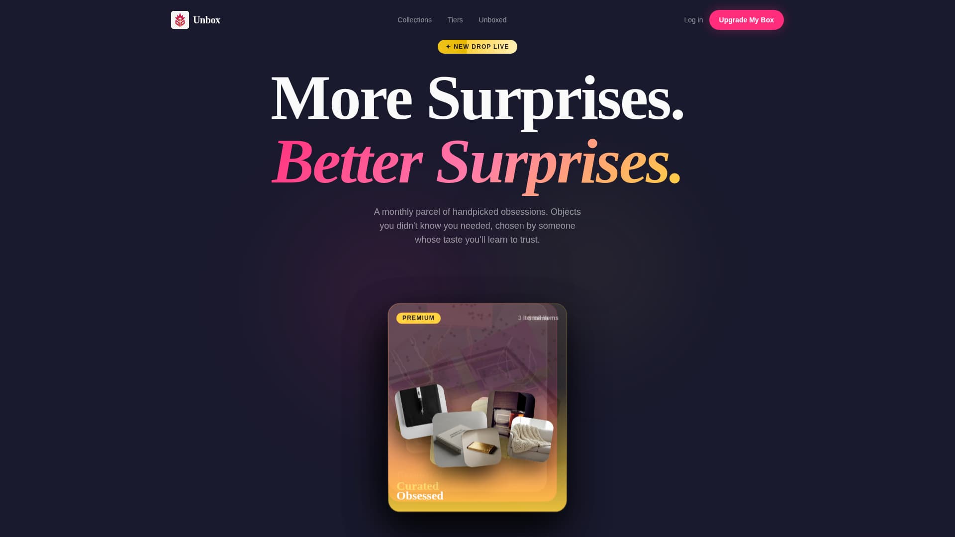 Unbox - Luxe Subscription Landing Page Template