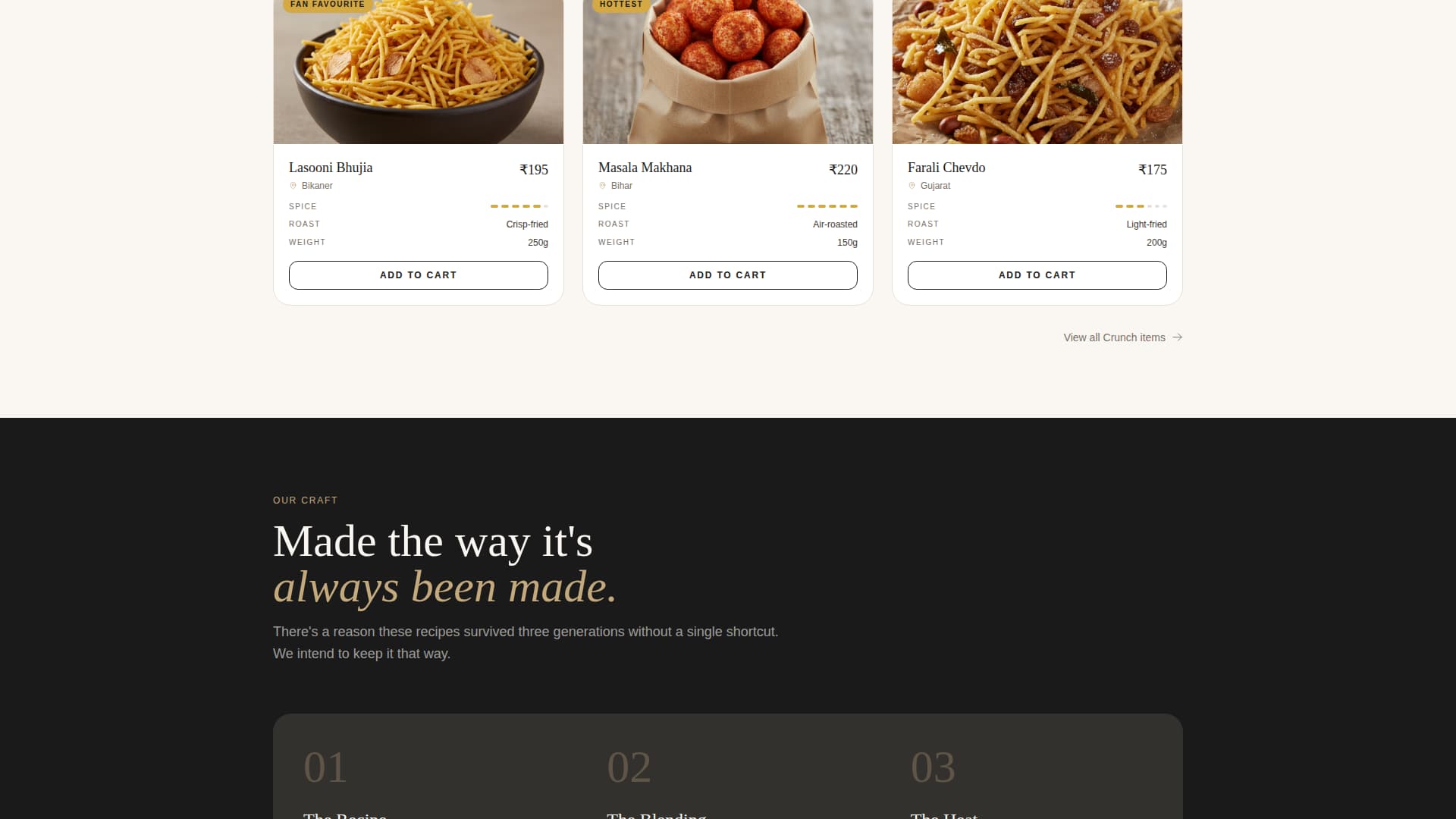 Namkeen - Artisan Snack Landing Page Template