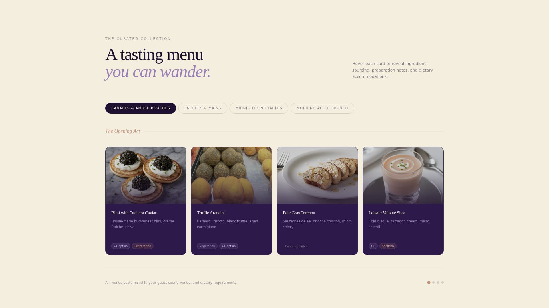 Rveillon - Luxe Catering Landing Page Template