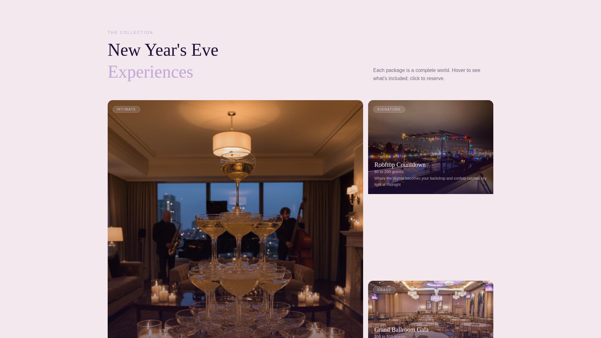Midnight — Opulent New Year's Eve Landing Page Template