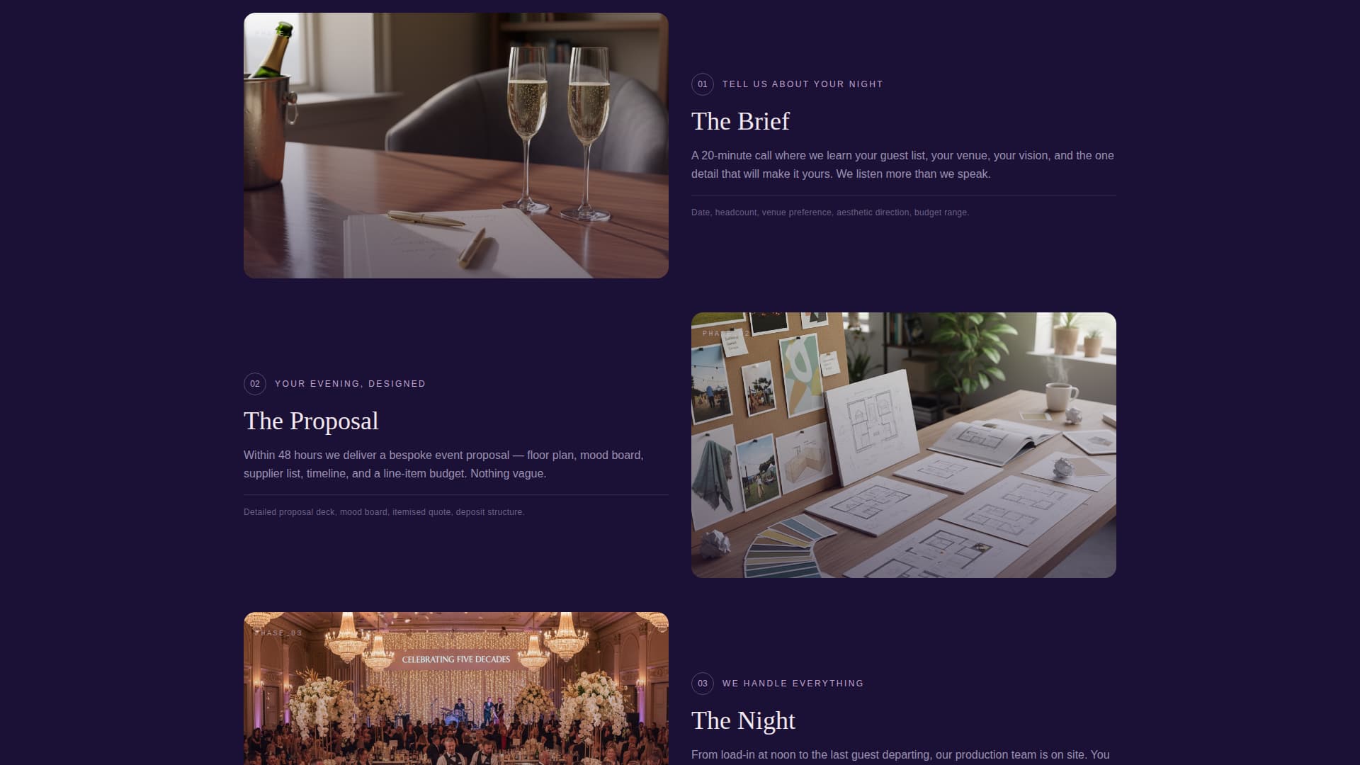 Midnight — Opulent New Year's Eve Landing Page Template