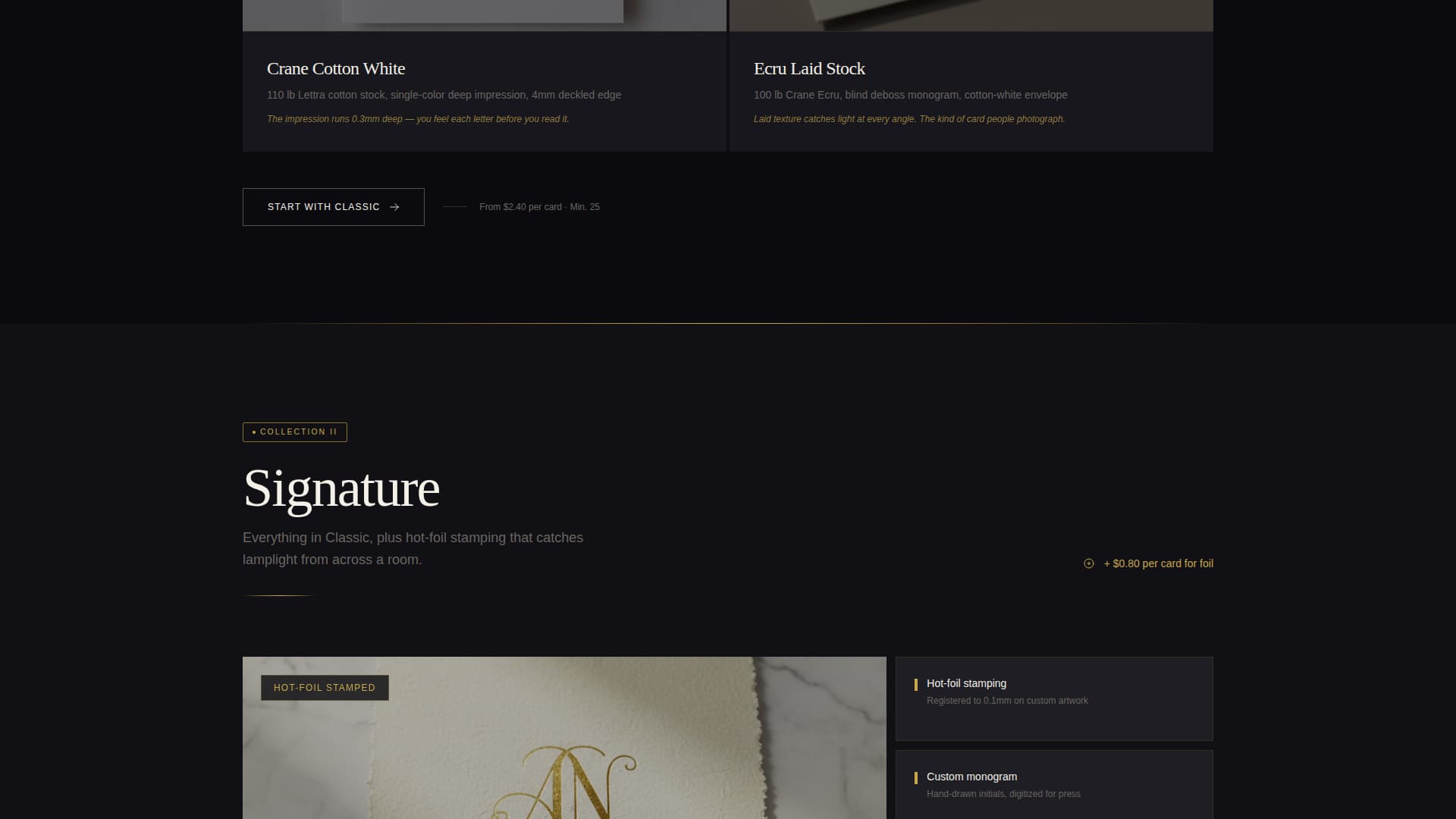 Emboss - Luxe Letterpress Landing Page Template
