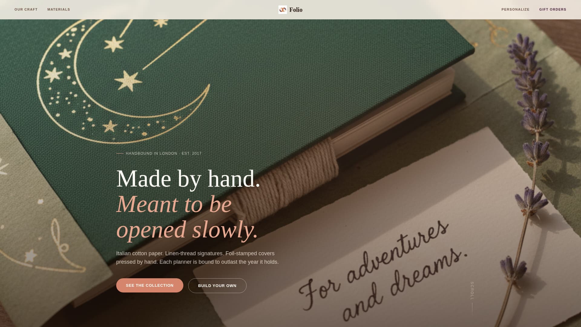 Folio - Artisan Planner Landing Page Template
