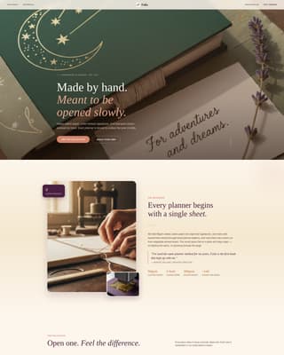 Folio - Artisan Planner Landing Page Template