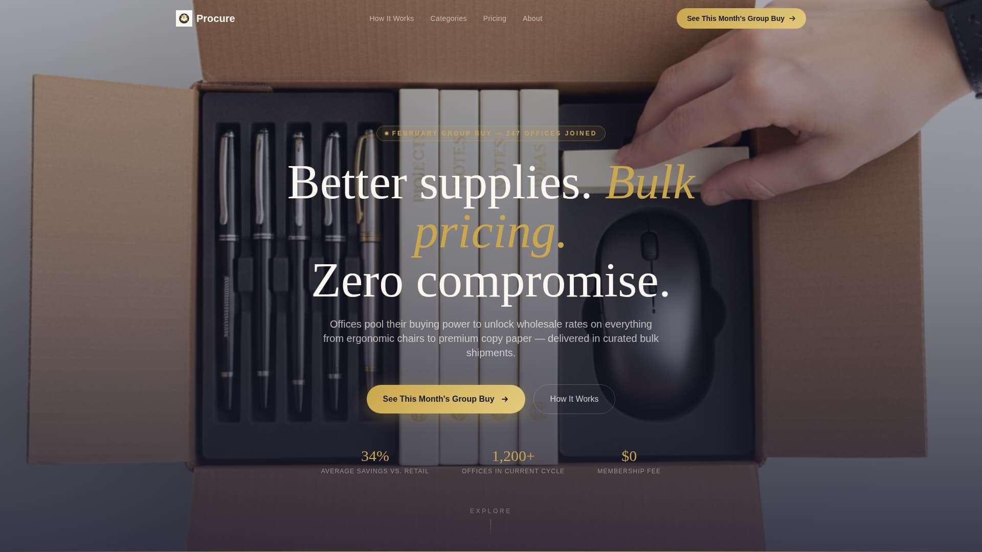 Procure - Wholesale Officesupplies Landing Page Template