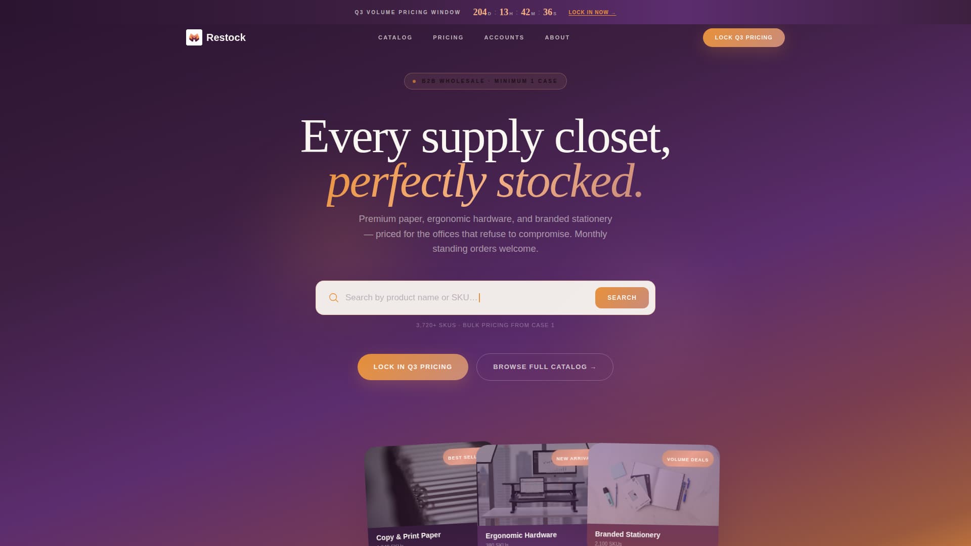 Restock - Premium Officesupplies Landing Page Template