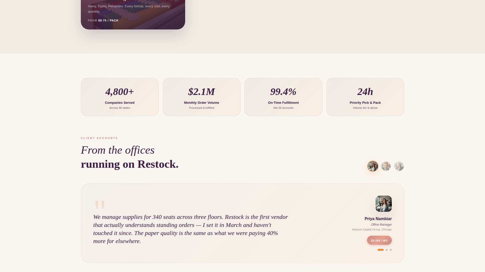 Restock - Premium Officesupplies Landing Page Template