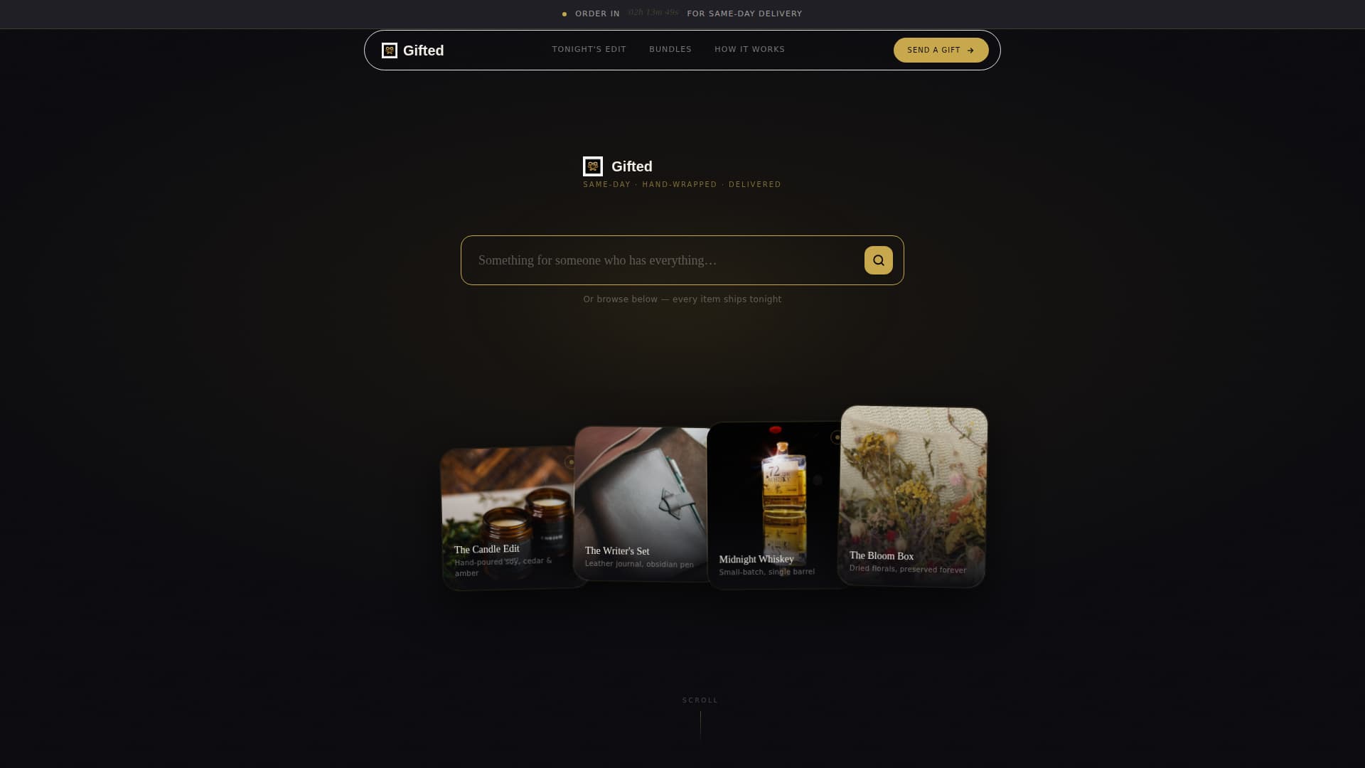 Gifted - Luxe On-Demand Landing Page Template