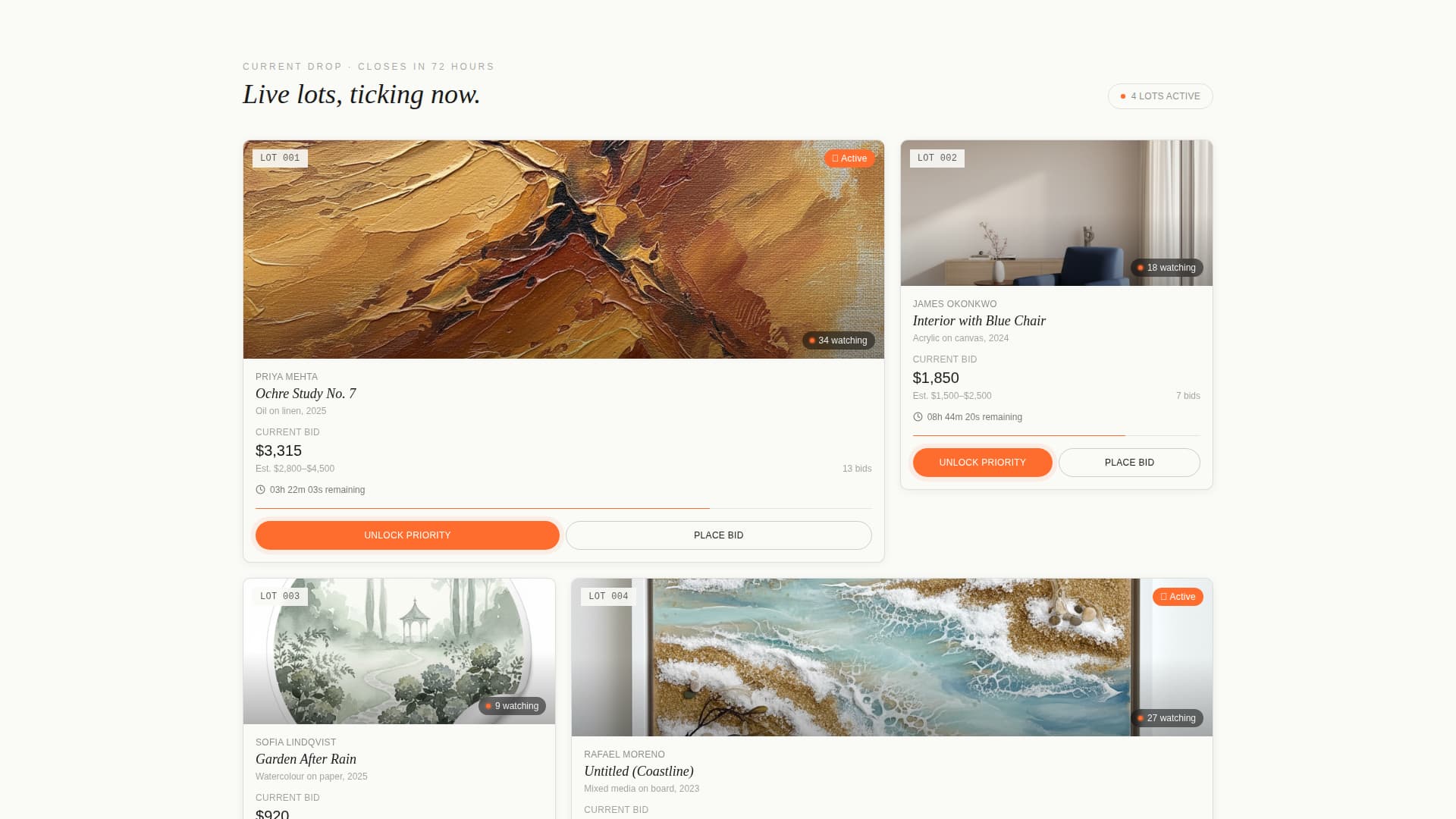 Lot - Exclusive Art Auction Landing Page Template