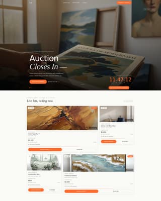 Lot - Exclusive Art Auction Landing Page Template