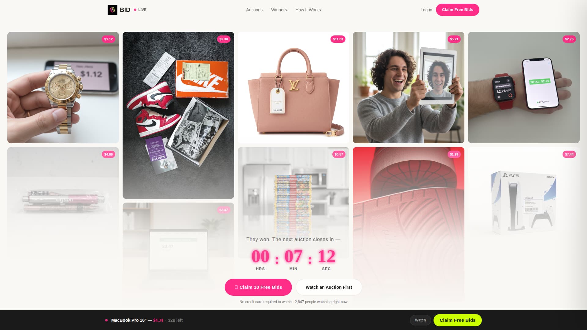 Bid - Electrifying Auction Landing Page Template