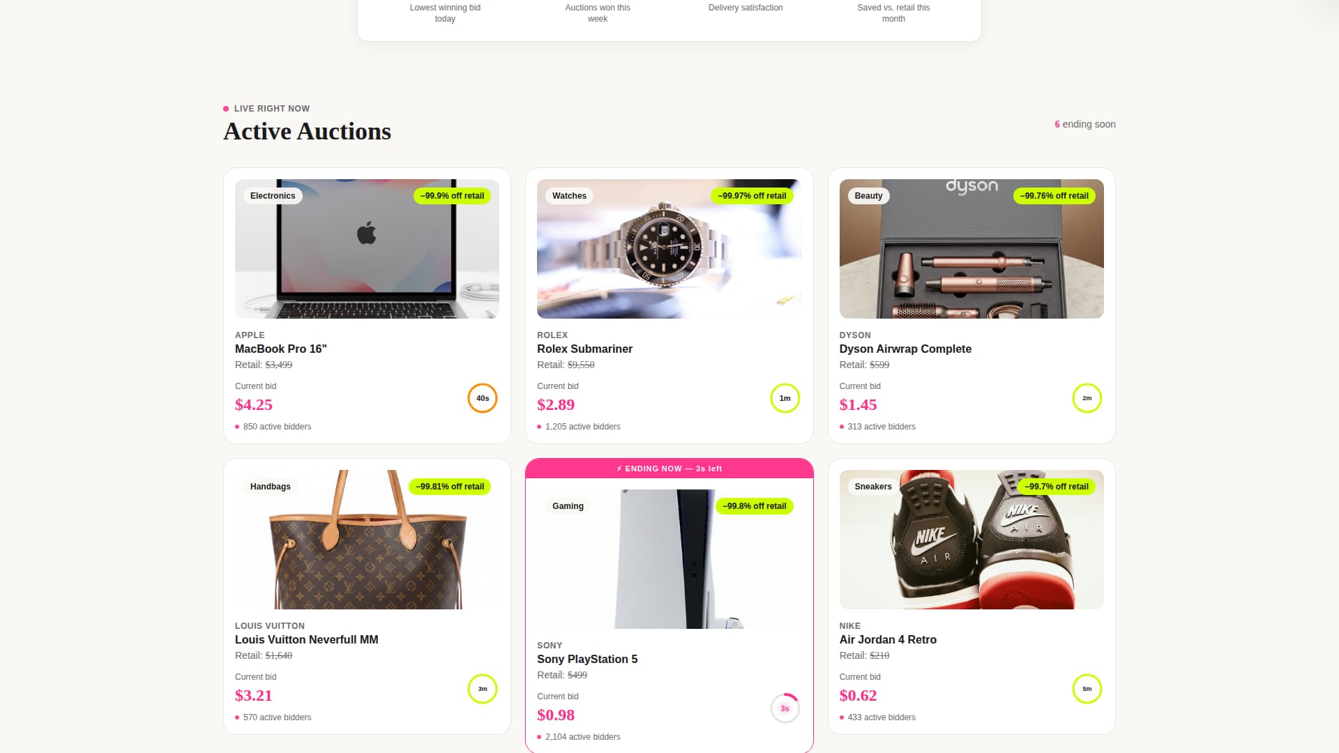 Bid - Electrifying Auction Landing Page Template