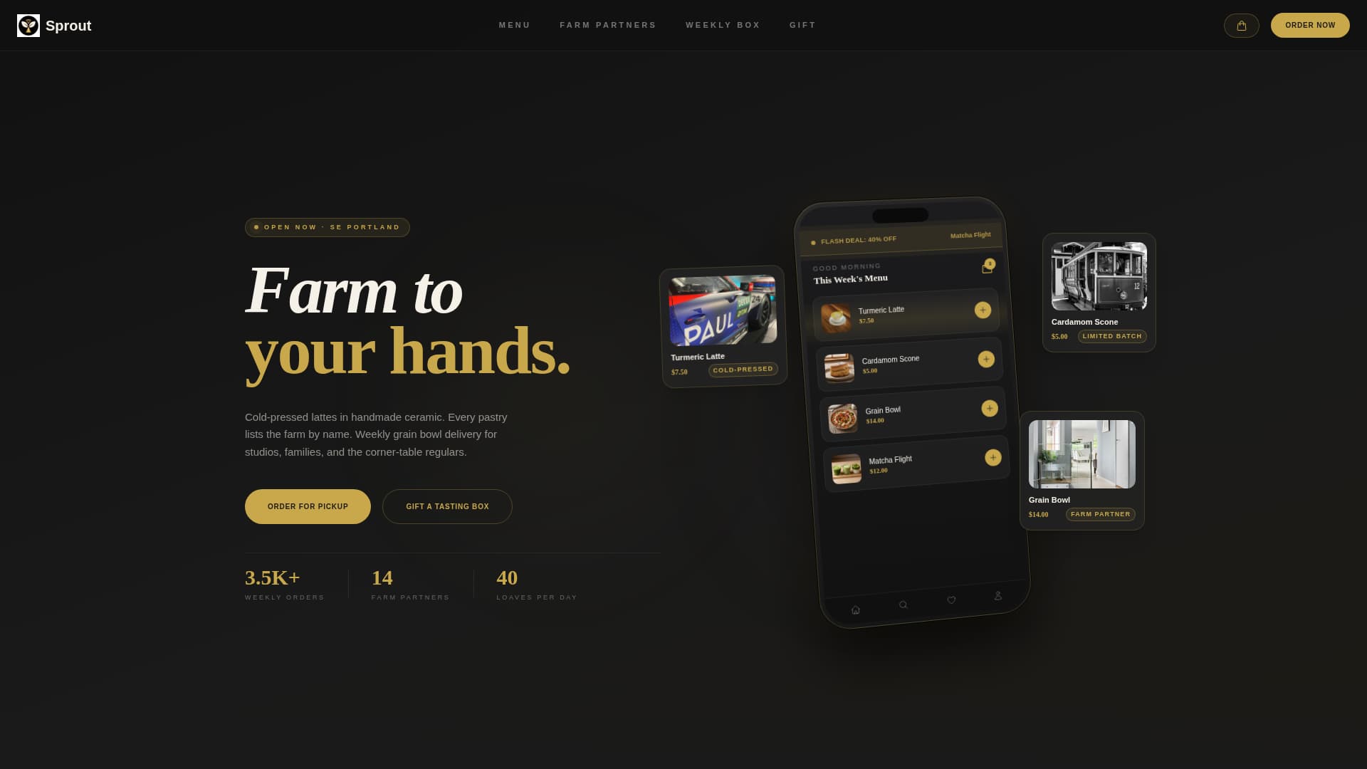 Sprout - Artisan Café Landing Page Template