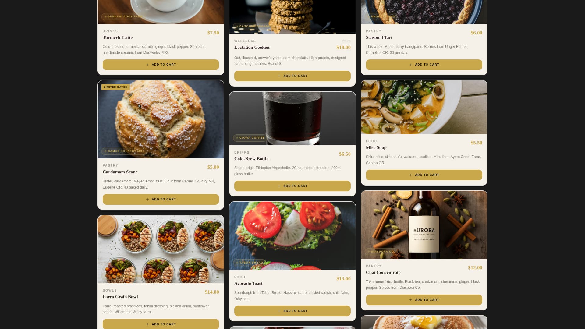 Sprout - Artisan Café Landing Page Template
