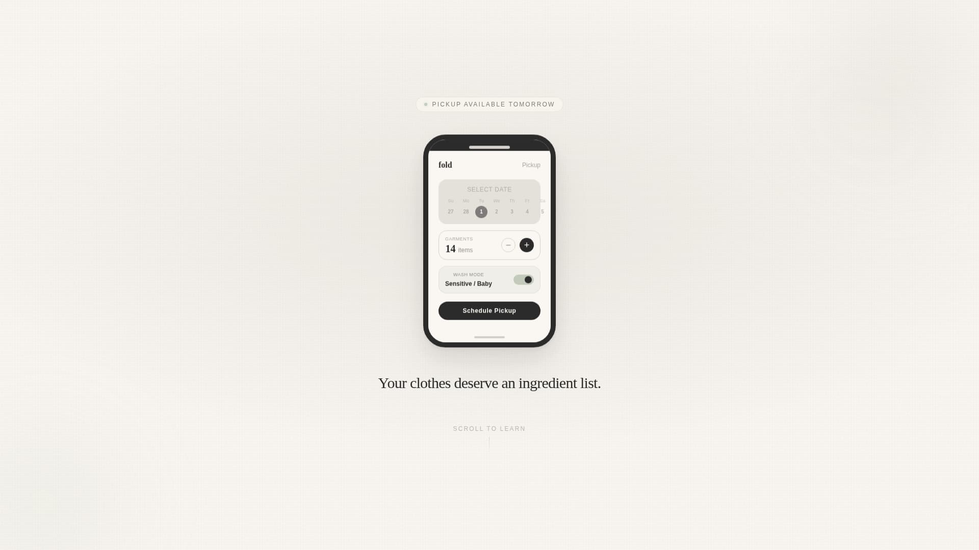 Fold - Pure Laundry Landing Page Template