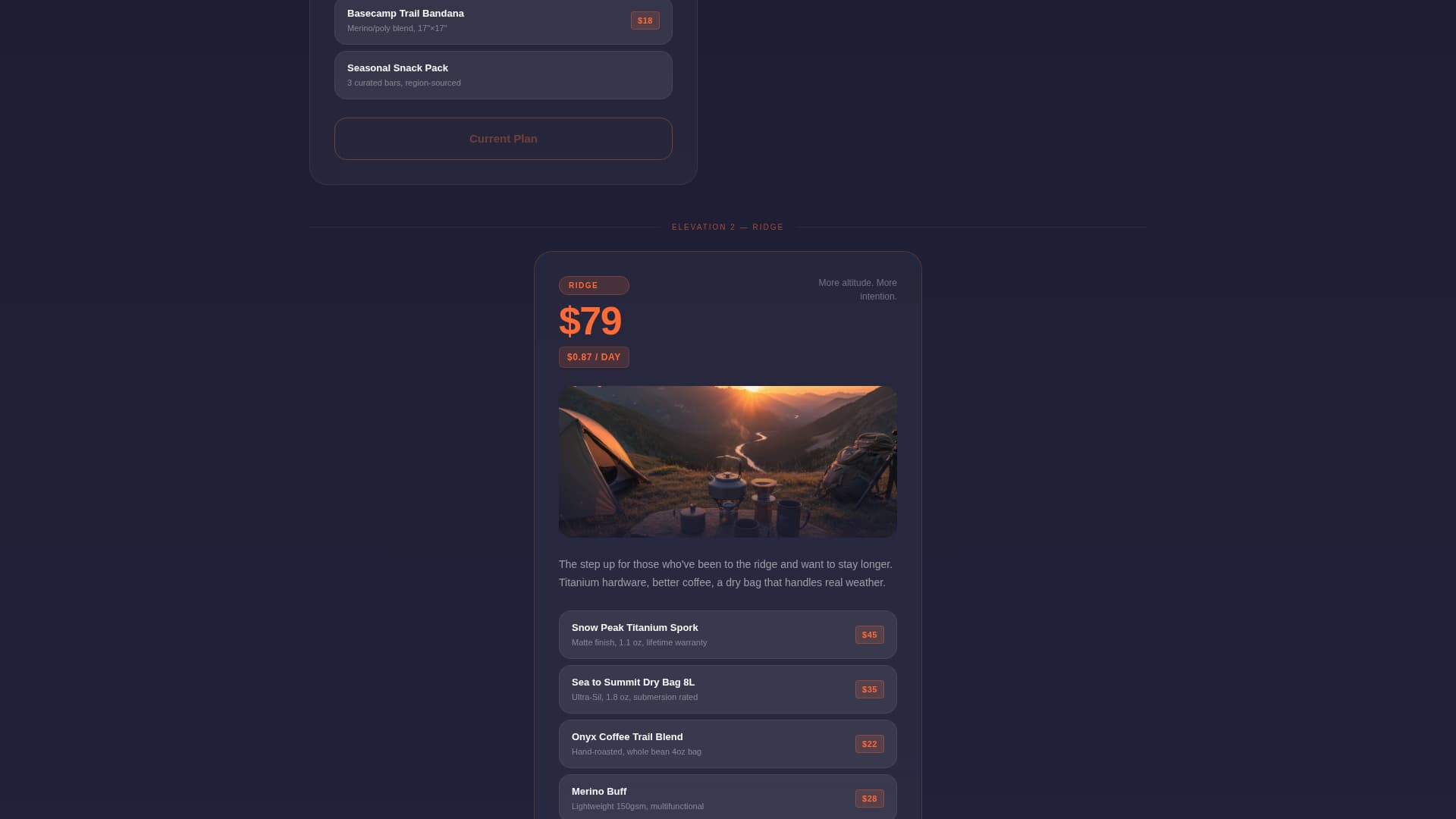 Basecamp - Rugged Adventure Landing Page Template