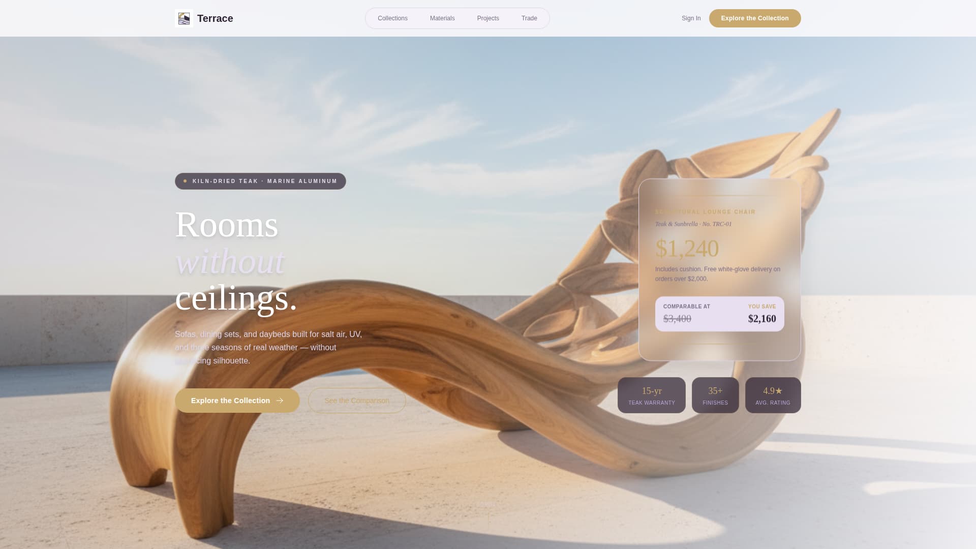 Terrace - Luxe Outdoor Landing Page Template