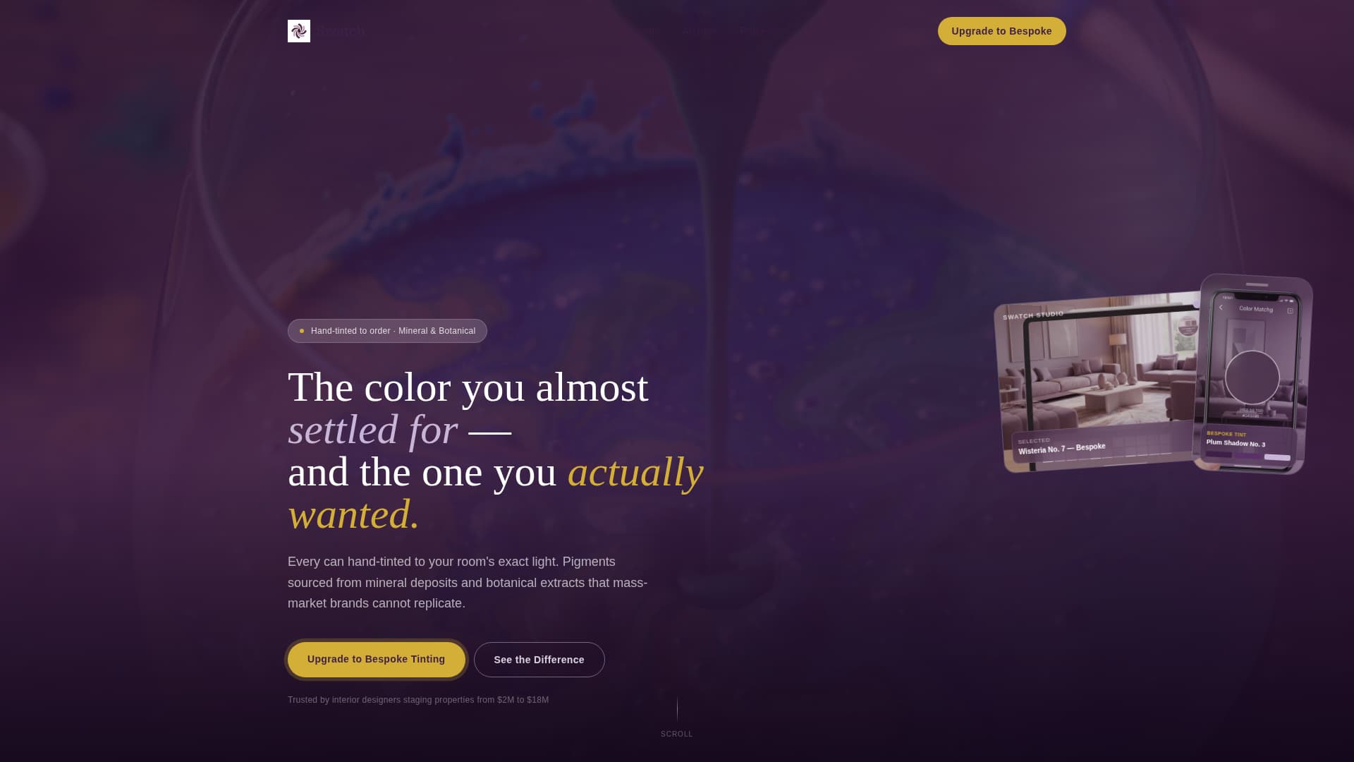 Swatch - Bespoke Paint Landing Page Template