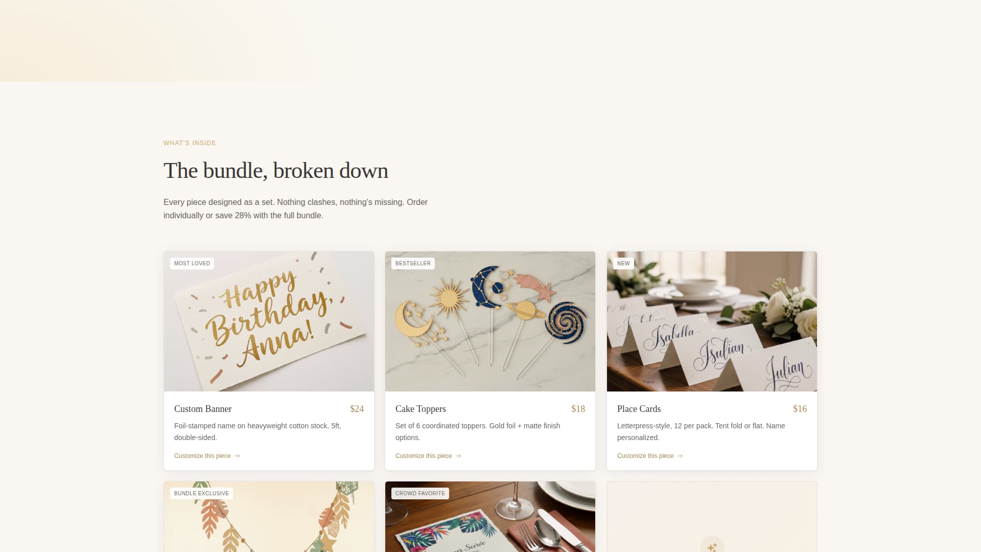 FTE - Elegant Party Supplies Landing Page Template