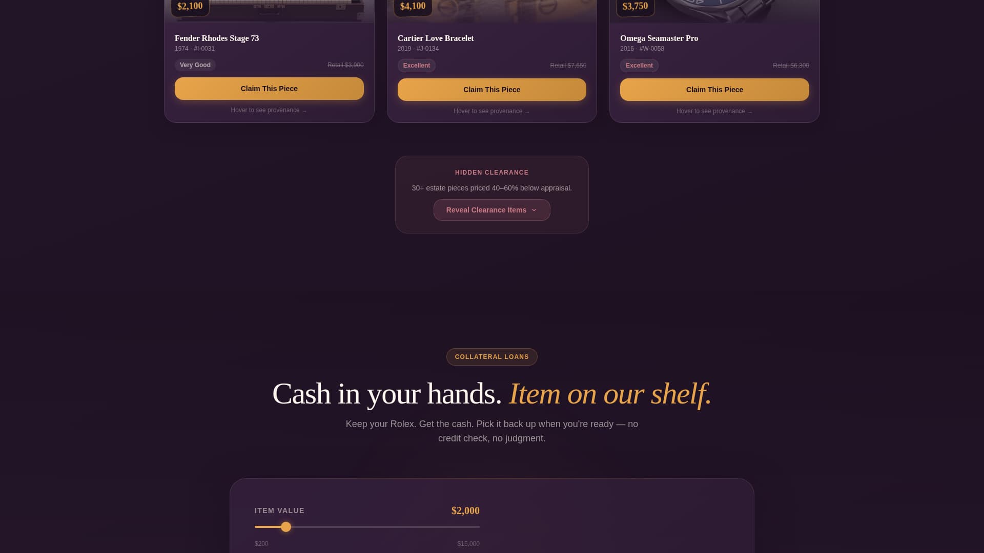 Pledge - Luxe Pawnshop Landing Page Template