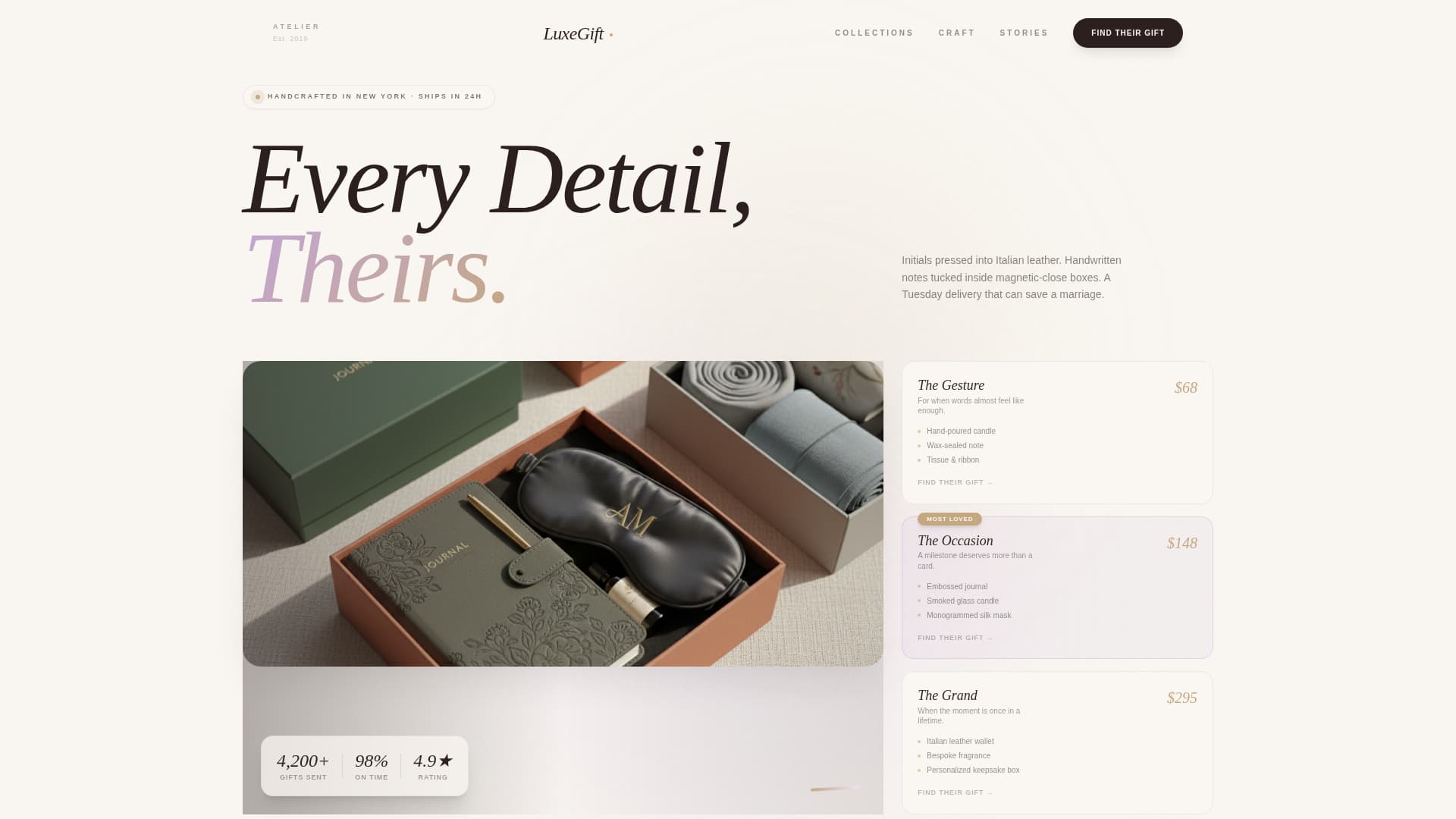 Luxegift - Exquisite Personalized Gift Landing Page Template