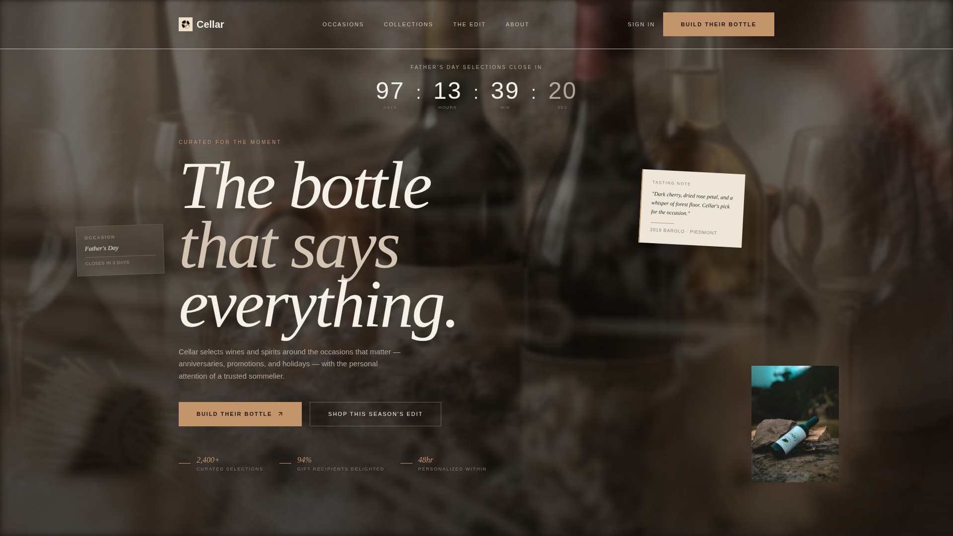 Cellar - Luxe Wine Landing Page Template