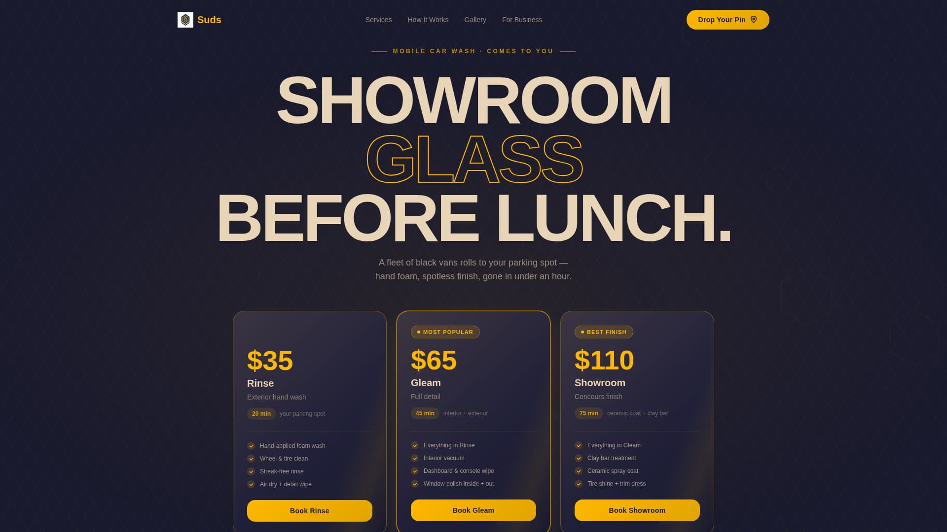 Suds - Gleaming Mobile Wash Landing Page Template
