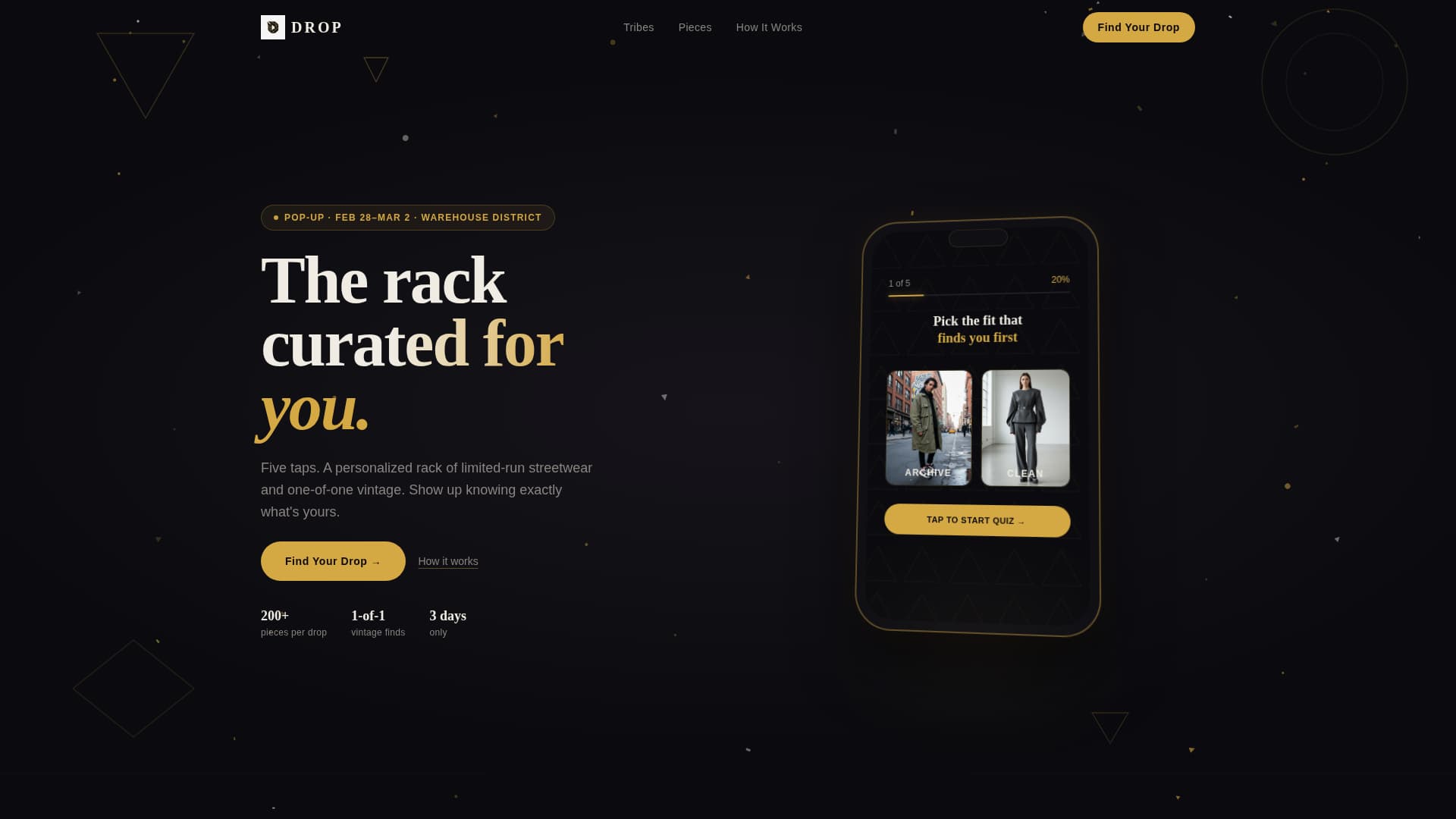 Drop - Exclusive Streetwear Landing Page Template