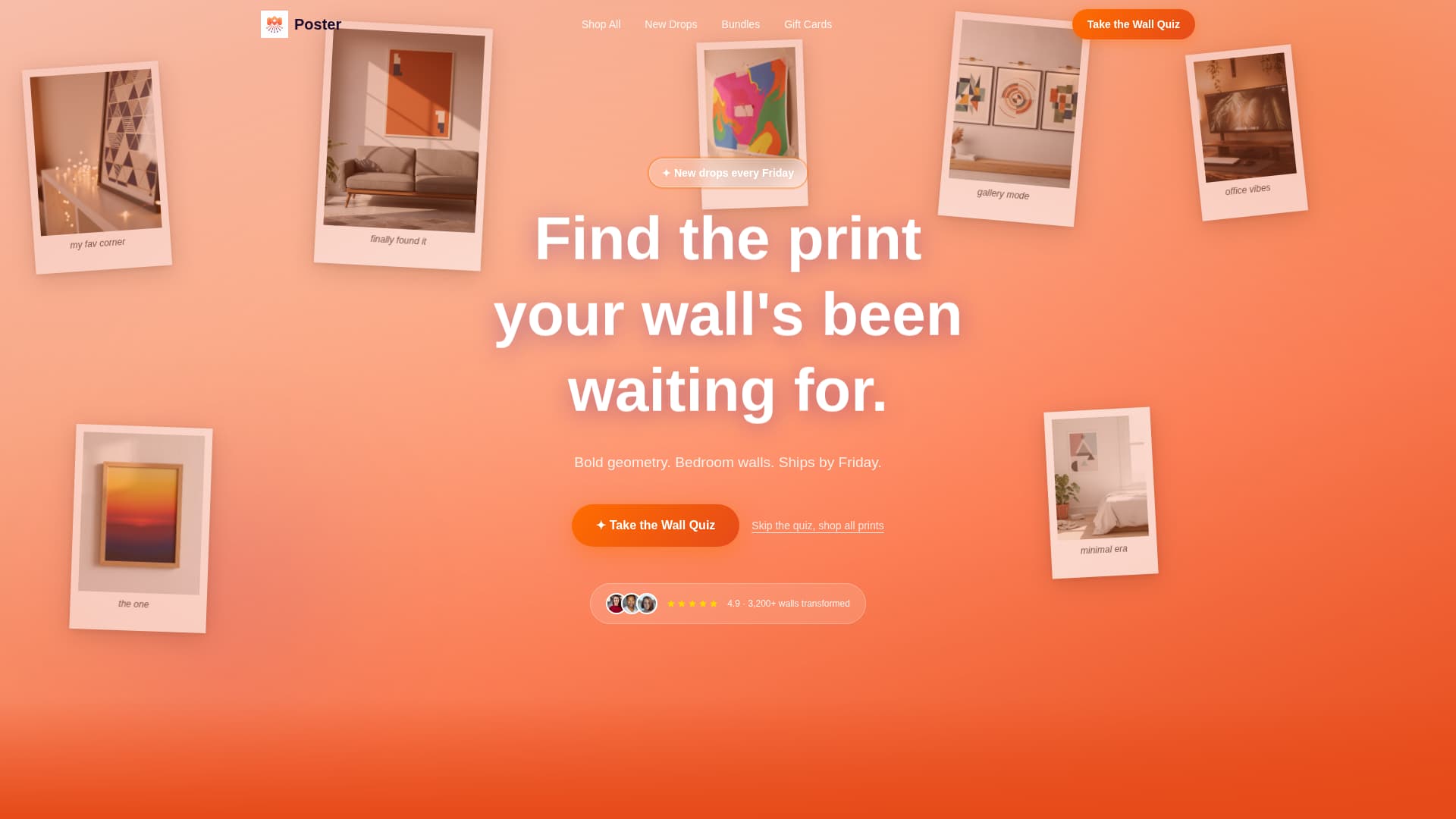 Posterwall - Vibrant Art Prints Landing Page Template