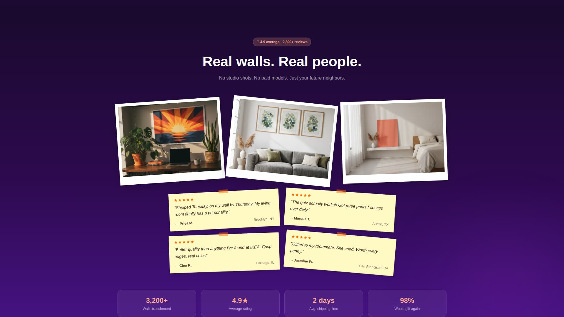 Posterwall - Vibrant Art Prints Landing Page Template