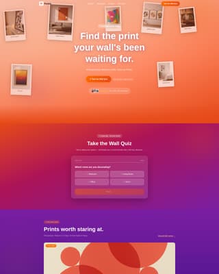 Posterwall - Vibrant Art Prints Landing Page Template