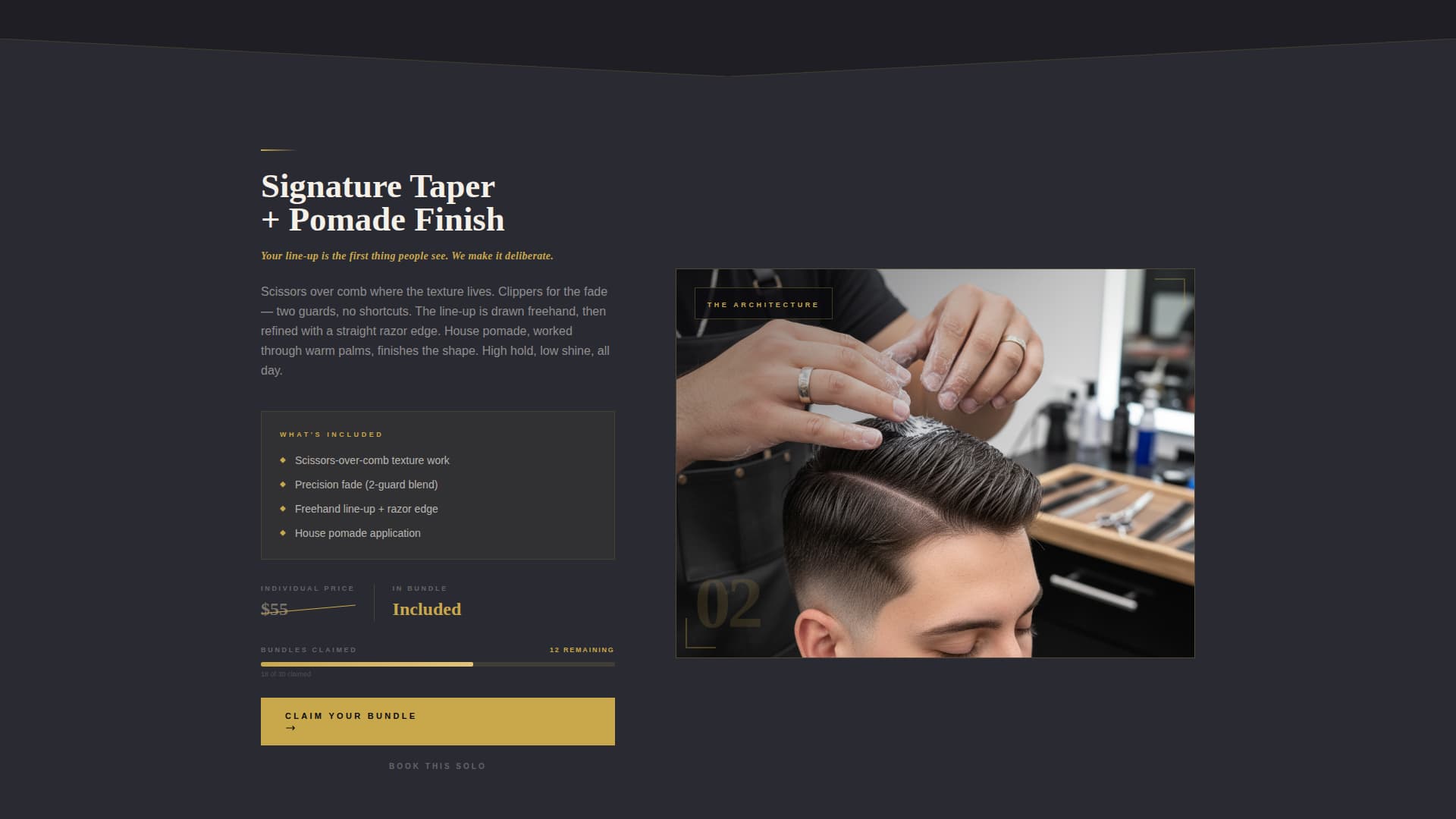 Fade - Luxurious Barbershop Landing Page Template