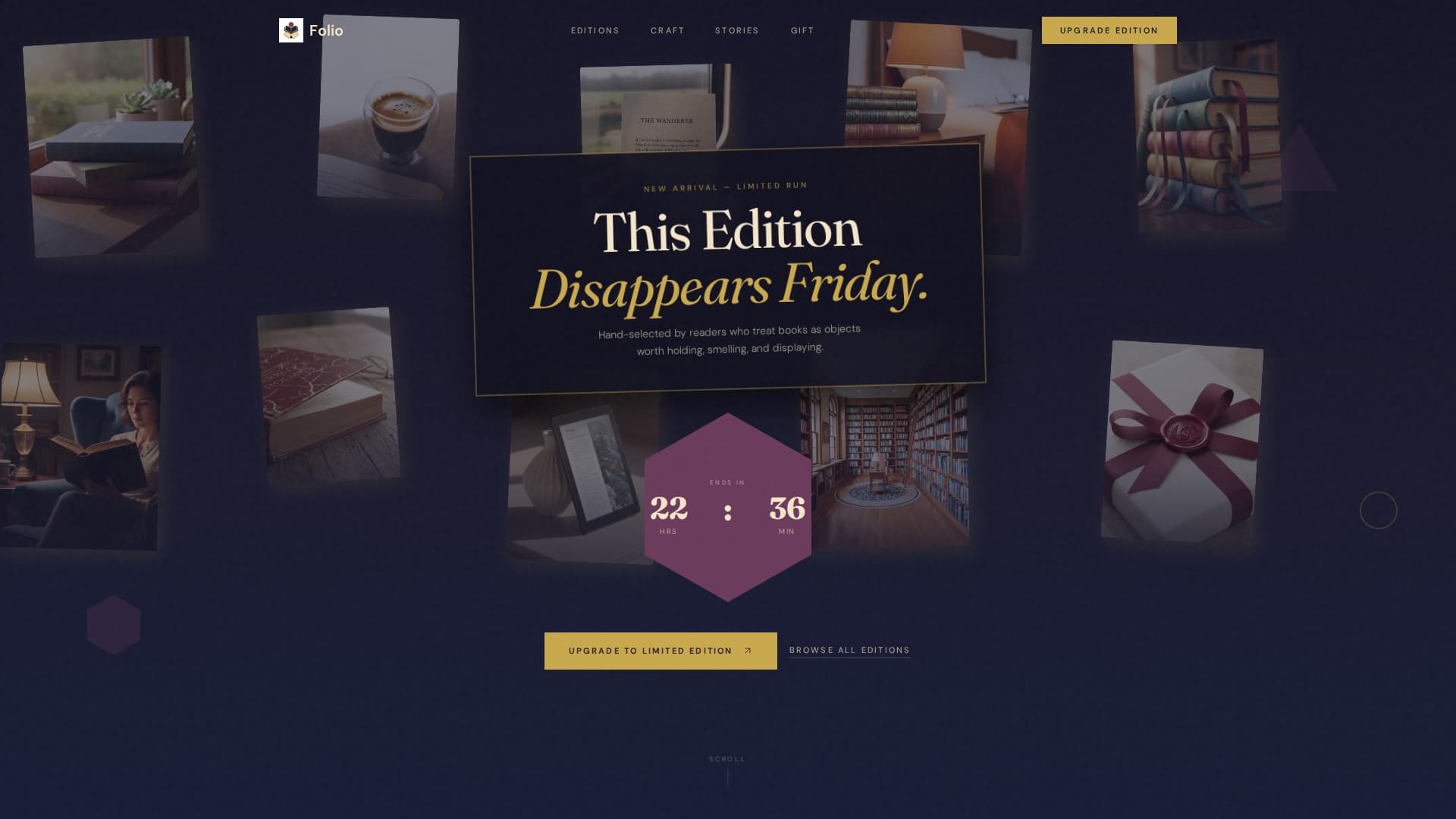 Folio - Irresistible Bookshop Landing Page Template