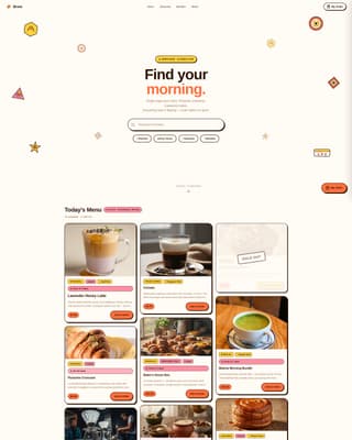 Brew - Vibrant Café Landing Page Template