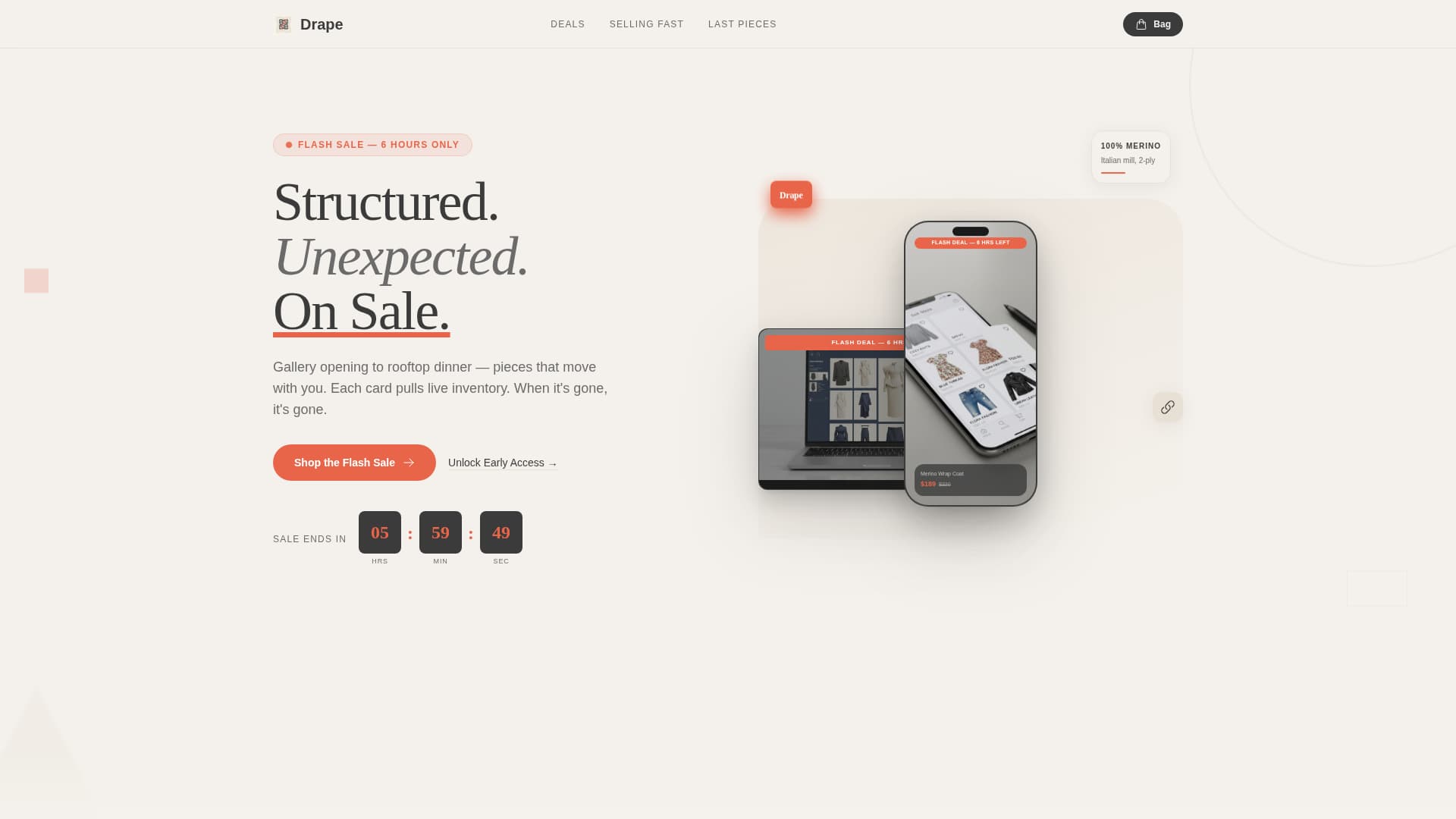 Drape - Geometric Fashion Landing Page Template