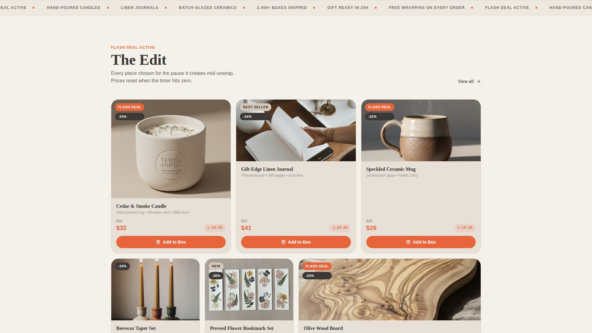 Wrapped - Curated Gift Landing Page Template