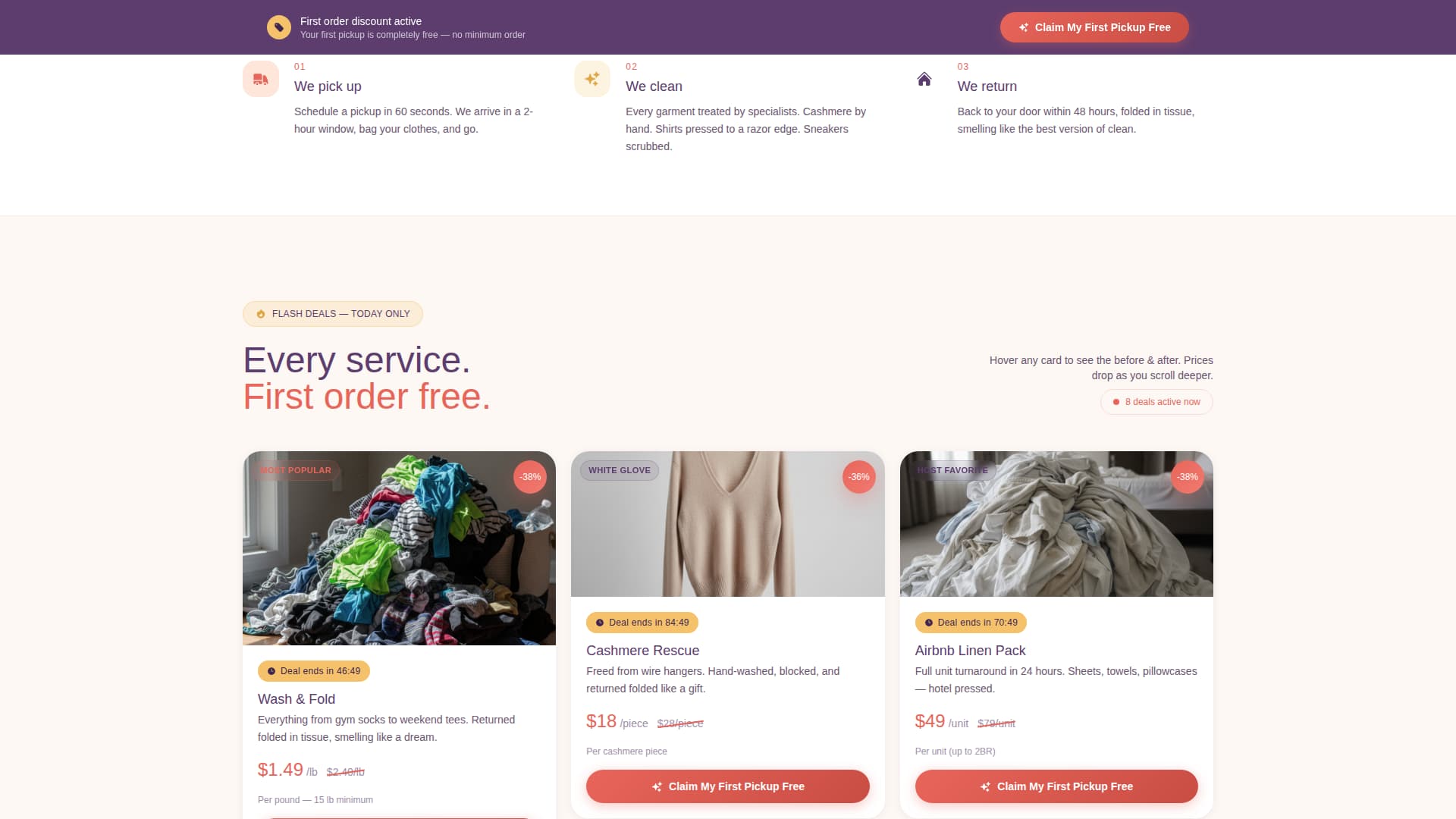 Fold - Premium Laundry Landing Page Template