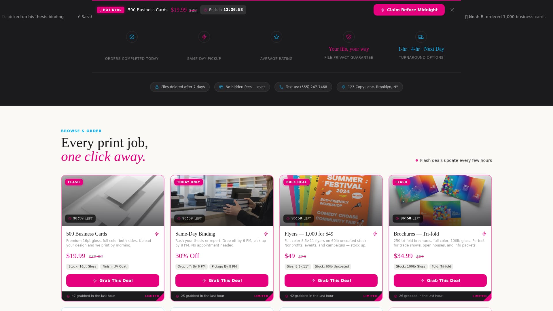 Printpress - Vibrant Copyshop Landing Page Template