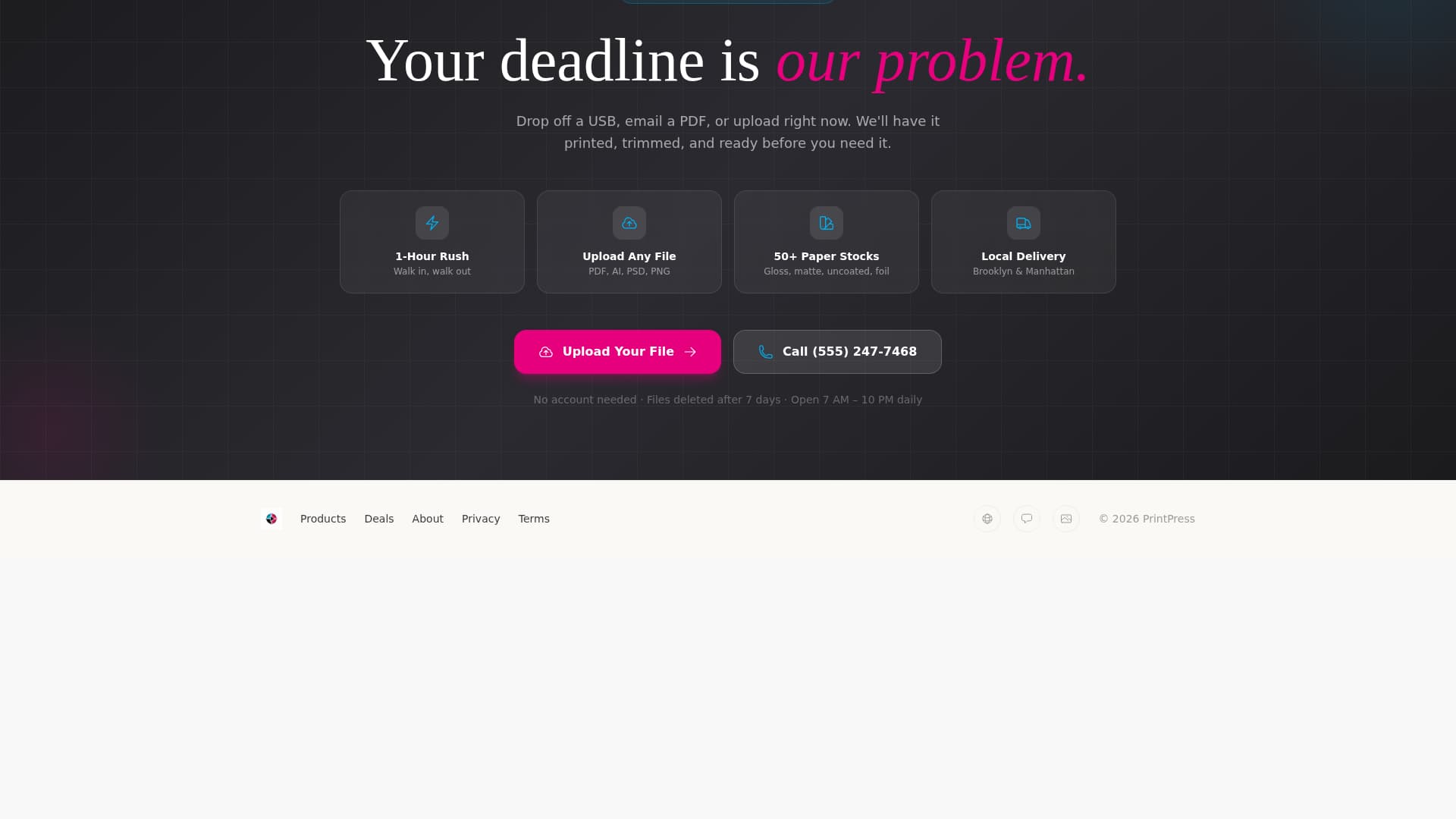 Printpress - Vibrant Copyshop Landing Page Template