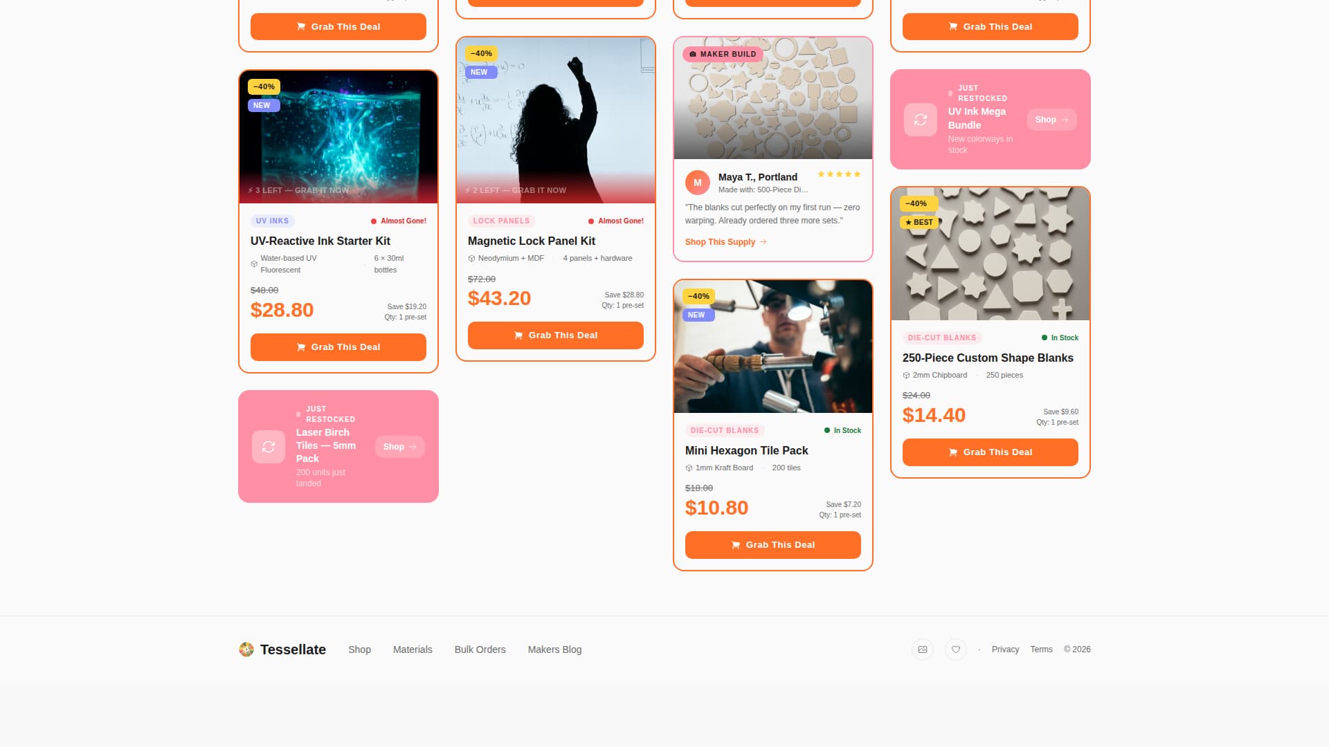 Tessellate - Electric Puzzle Supply Landing Page Template