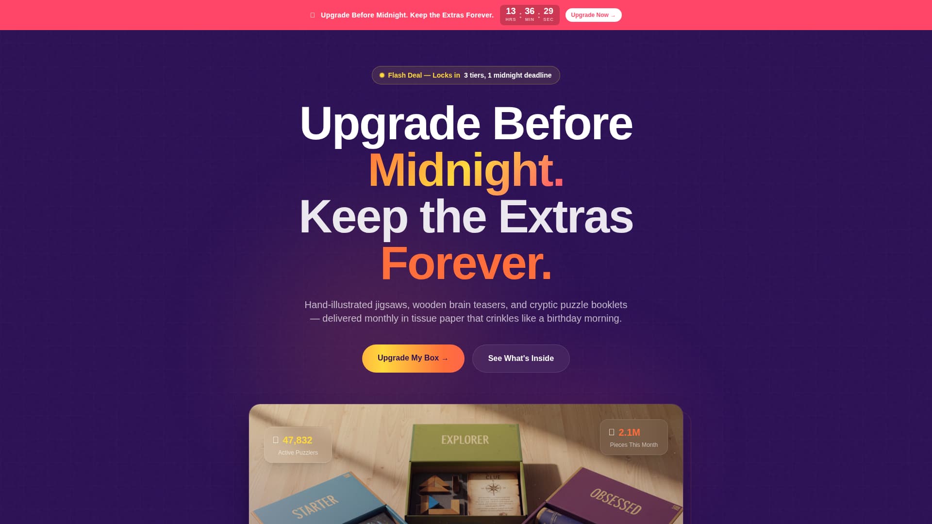 Piece - Urgent Subscription Landing Page Template