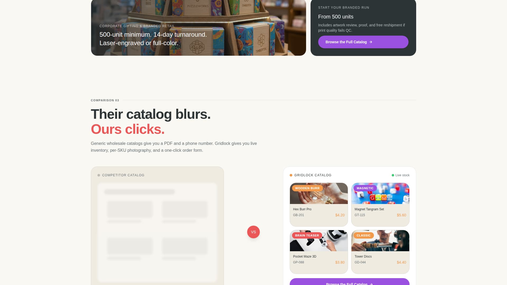 Gridlock - Playful Wholesale Landing Page Template