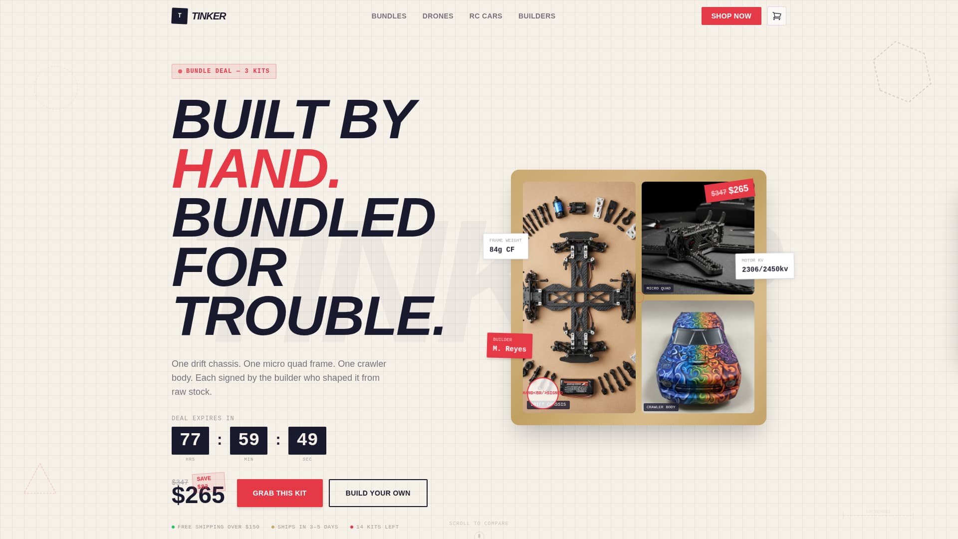 Tinker - Artisan RC Landing Page Template