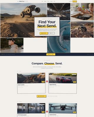 Throttle - High-Octane Hobby Landing Page Template